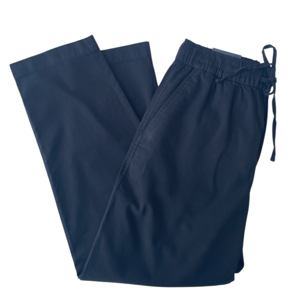GAP Easy Pant Black Cotton Blend Elastic Waist Drawstring Tapered Ankle NWT M
